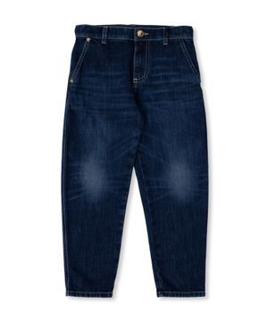 Logo-embroidered straight-leg jeans