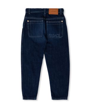 Logo-embroidered straight-leg jeans