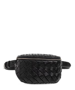 Woven leather belt bag