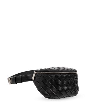 Woven leather belt bag