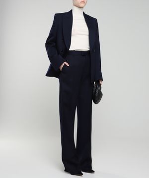 Straight-fit wool trousers