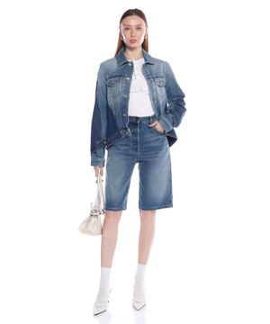 Asymmetric denim jacket