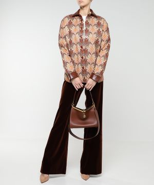 Velor flared trousers