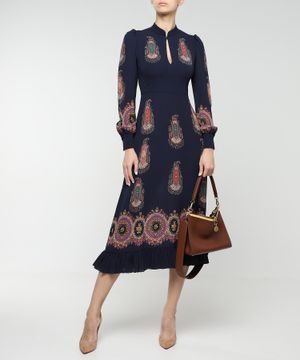 Paisley printed midi dress