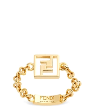 Loqo detallı zəncirli Forever Fendi üzüyü