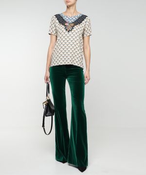 Velor flared trousers