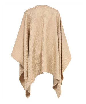 Logo embroidery embellished poncho