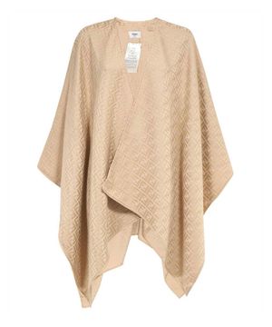 Logo embroidery embellished poncho