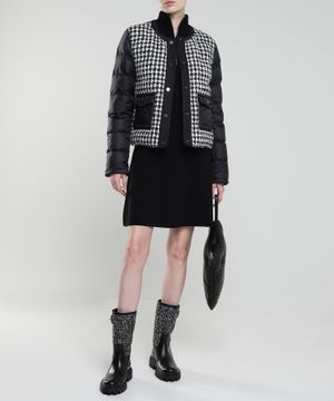 Quilted design houndstooth jacket