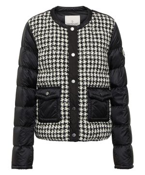 Quilted design houndstooth jacket