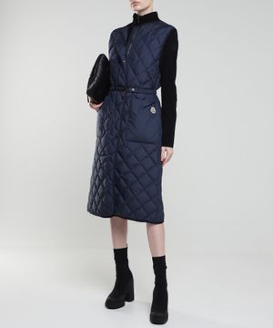 Quilted design midi gilet