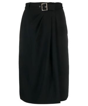 Belted waist midi skirt