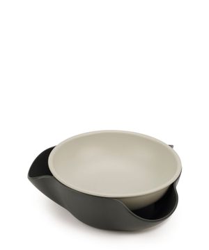 Serving bowl with lower food waste collection compartment