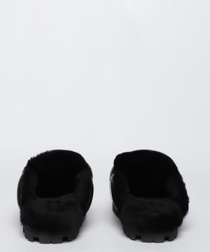 Shearling-lined leather slides