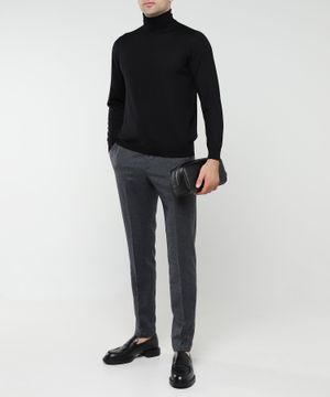 Straight fit trousers with elastic waistband