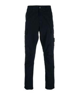 Straight fit pants with elasticated waist