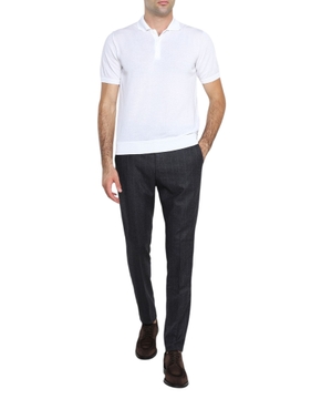 Straight fit trousers with elastic waistband