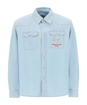 Denim shirt with logo detail