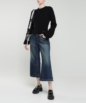 High-waist flared jeans