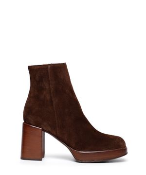 Platform block heel booties