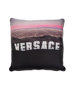 Silk pillow with logo lettering
