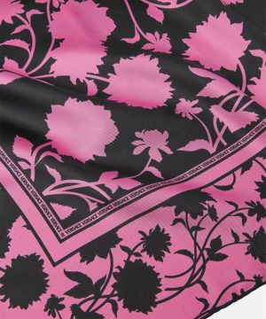 Floral silhouette large silk foulard