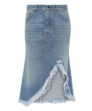 Asymmetric design denim skirt