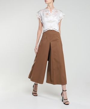 High-waist wool trousers