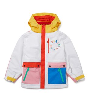 Color block design hooded jacket