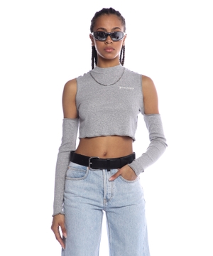 Crop top with cut-out shoulders