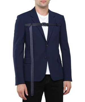 Buckled single-breasted blazer