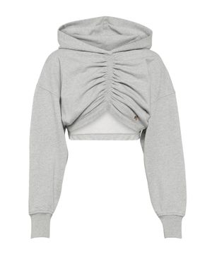 Ruched front detail crop sweatshirt