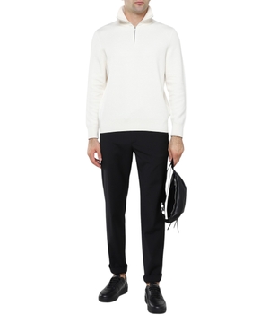 Straight-fit trousers with elastic waist