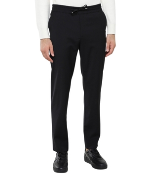 Straight-fit trousers with elastic waist