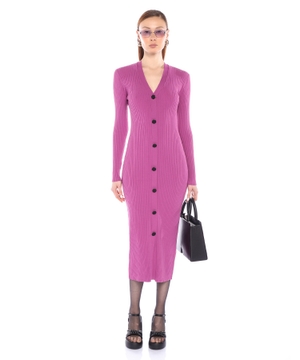 Long sleeve dress with button closure