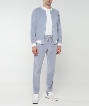 Straight fit trousers with elastic waistband