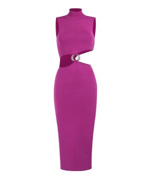 Midi dress with cutouts