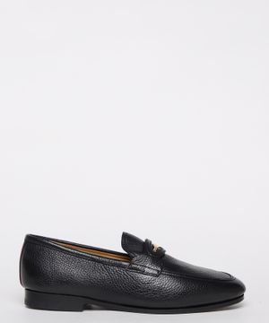 Logo detailed leather loafers