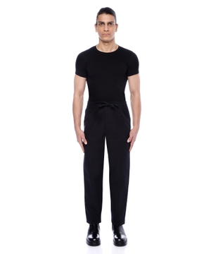 Straight-fit trousers with elastic waist