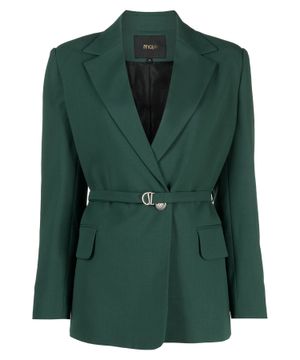 Straight-fit belted blazer