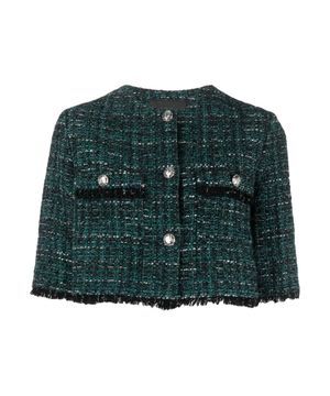 Short-sleeves tweed jacket