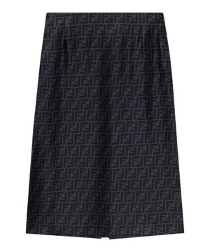 Silk skirt with logo print