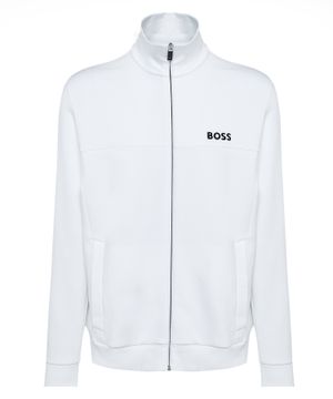 Logo embroidered long-sleeve cardigan