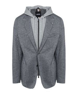 Hooded long-sleeve blazer