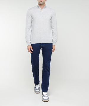 Zip fastening collar sweater