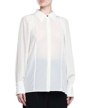Long sleeve blouse with classic collar