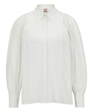 Long sleeve blouse with classic collar