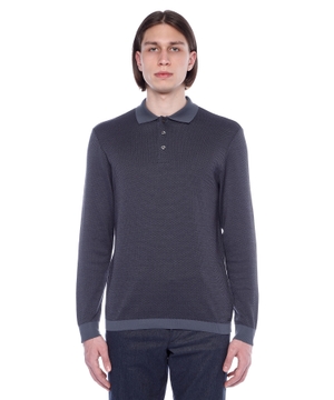 Long sleeve polo with classic collar