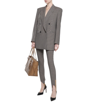 Slim-fit checkered trousers with stirrup hems