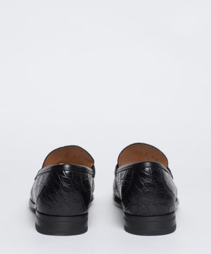 Crocodile effect leather loafers